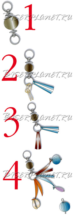 Схема к брелку для ключей из лент